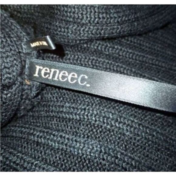 RENEE C. BY SO COOL PLUNGE BLACK KNIT SHIFT DRESS SZ.L EUC. - Picture 7 of 9